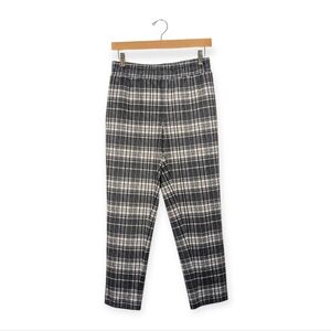 Alice + Olivia Classics Black & White Plaid Cropped Pants Size S